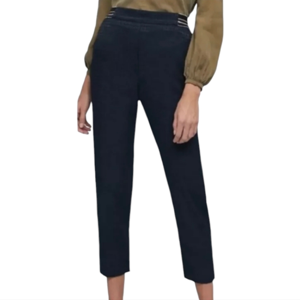 Anthropologie The Essential Pull On Jacquard Lightweight Flowy Cropped Pants XL